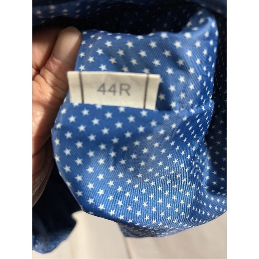 Marc Darcy velvet lapel two-pocket smart formal waistcoat in blue 44R - Picture 9 of 11